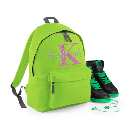 Personalised Name & Initial Backpack, Kids Rucksack with Name & Design