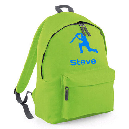 Personalised Cricket Backpack, Kids Rucksack with Name & Design