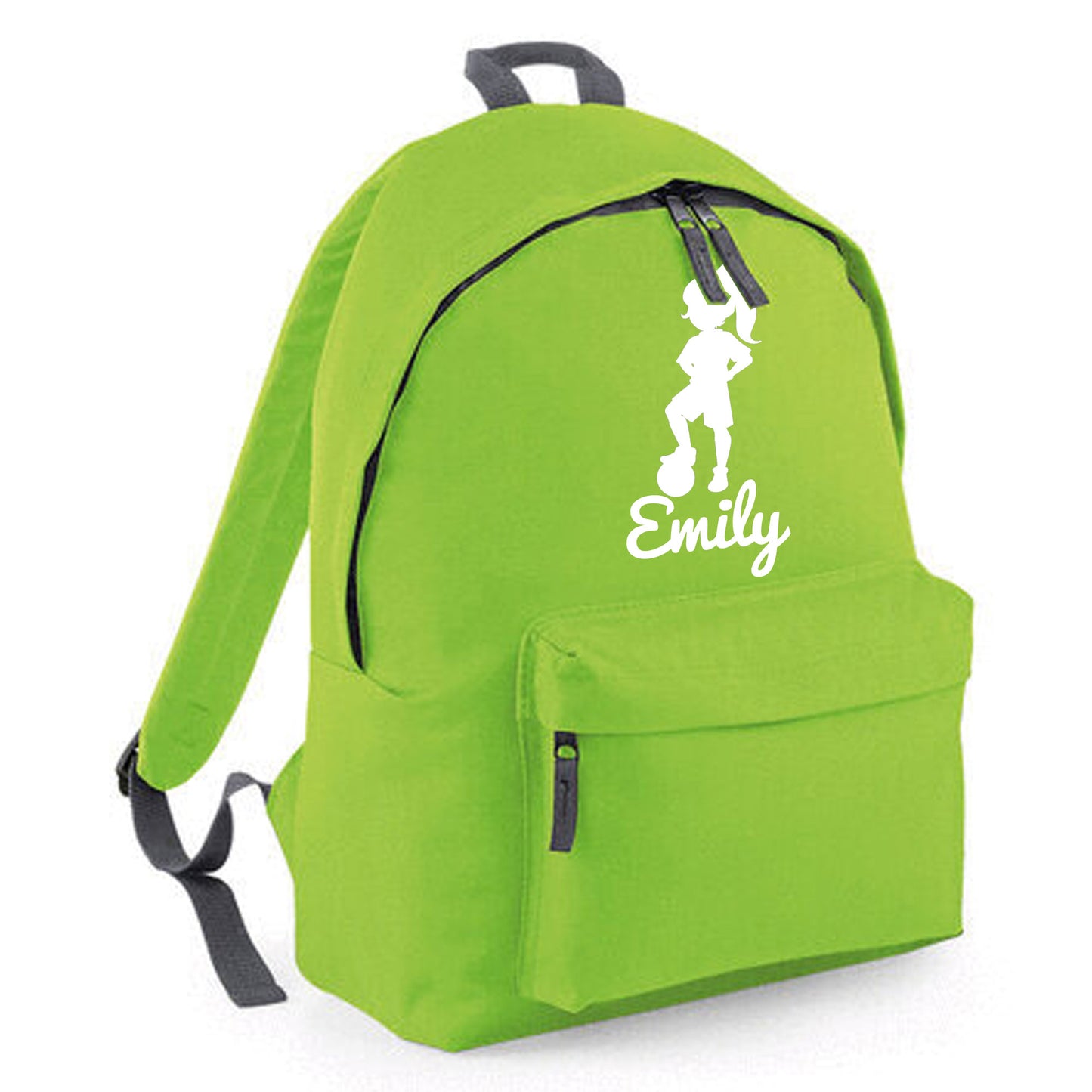 Personalised Girl Footballer Design Backpack, Kids Rucksack with Name