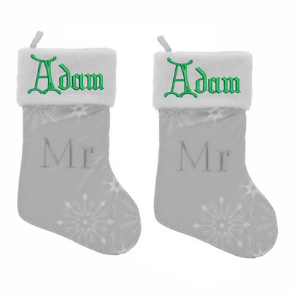 Embroidered Personalised Mr & Mrs, Mr & Mr, Mrs & Mrs Christmas Stocking  - Always Looking Good -   