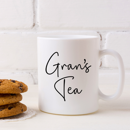 Personalised Gran's Tea & Biscuit Engraved Board with Optional Mug and Message
