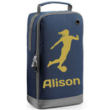 Football Boot Bag or Shoe Bag – Personalised with Name | Female Footballer Design
