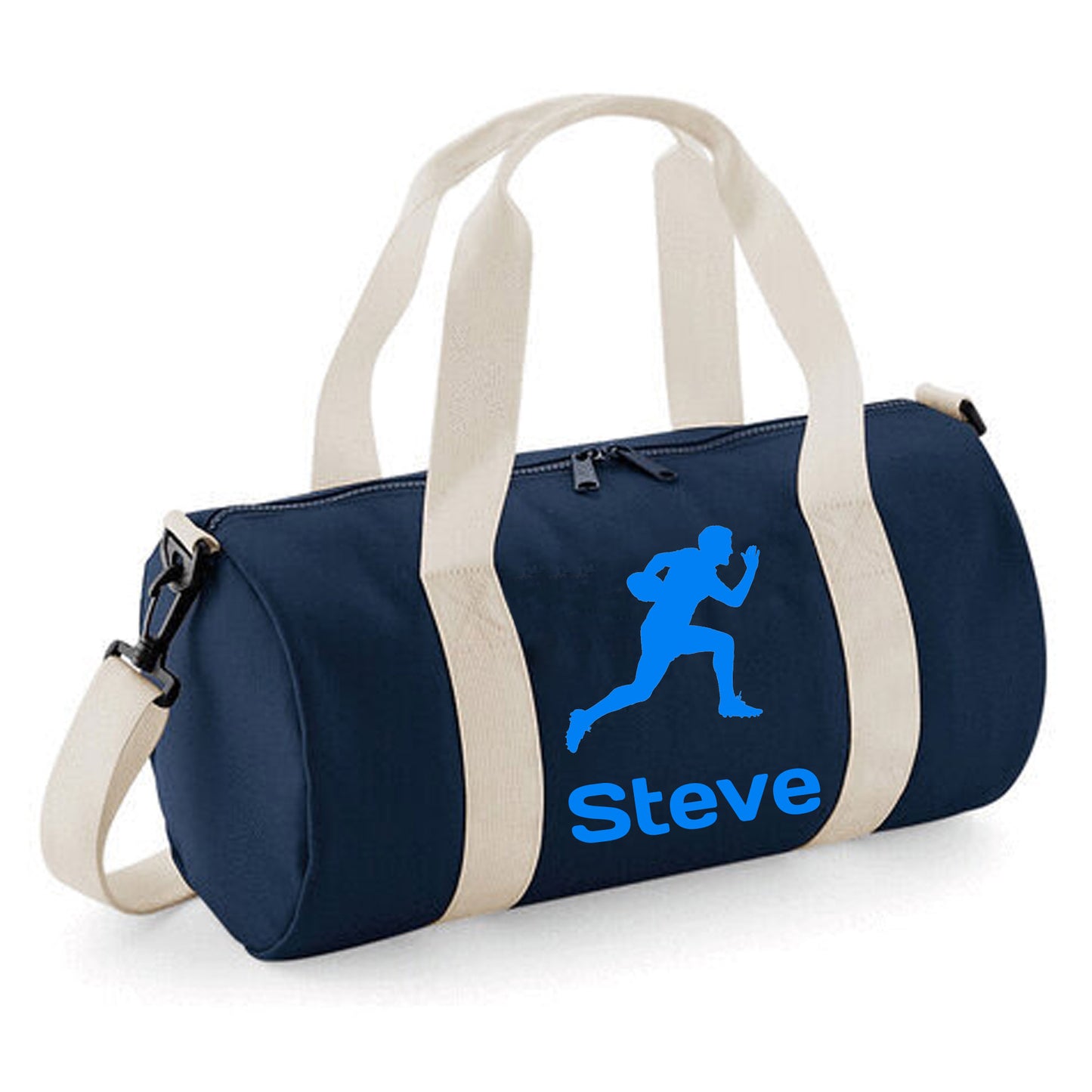 Personalised Rugby Side On Player Barrel Sports Bag with Name
