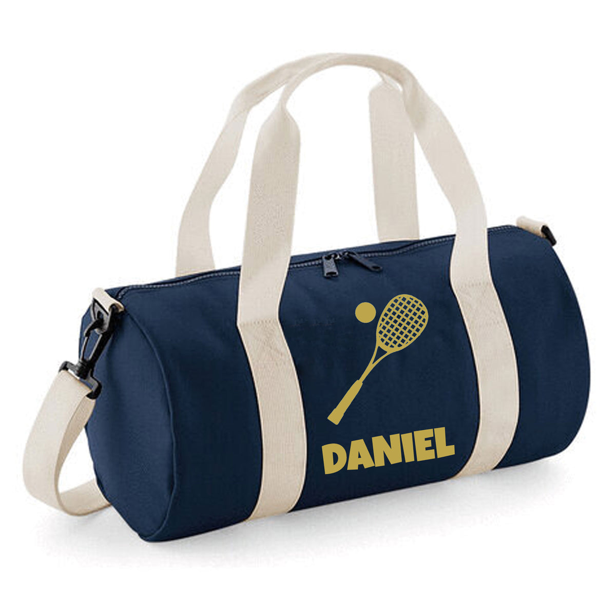 Personalised Squash Bag | Kids Barrel Holdall with Name