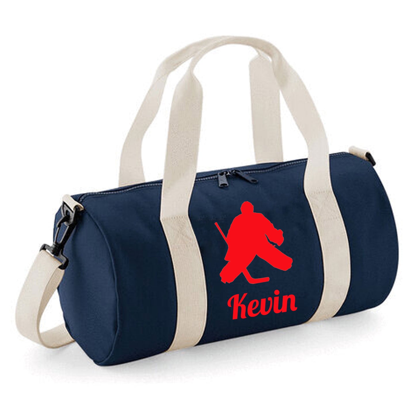 Personalised Ice Hockey Barrel Bag, Stylish Holdall for Kids