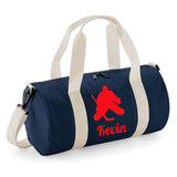 Personalised Ice Hockey Barrel Bag | Kids Sports Holdall with Name