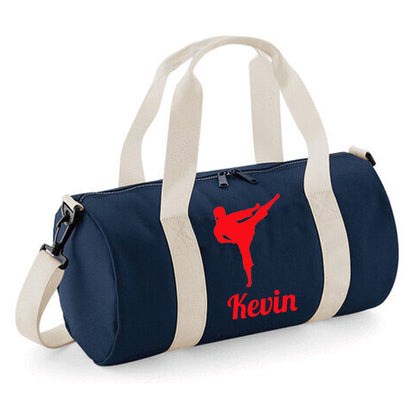 Personalised Karate Kick Design Barrel Bag for kids