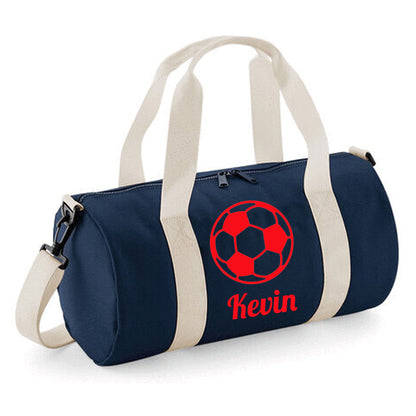 Personalised Football Design Barrel Bag 12L - Lightweight Holdall for Kid