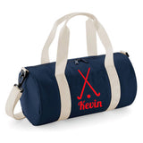 Personalised Hockey Sticks Barrel Bag | Kids Sports Holdall with Name
