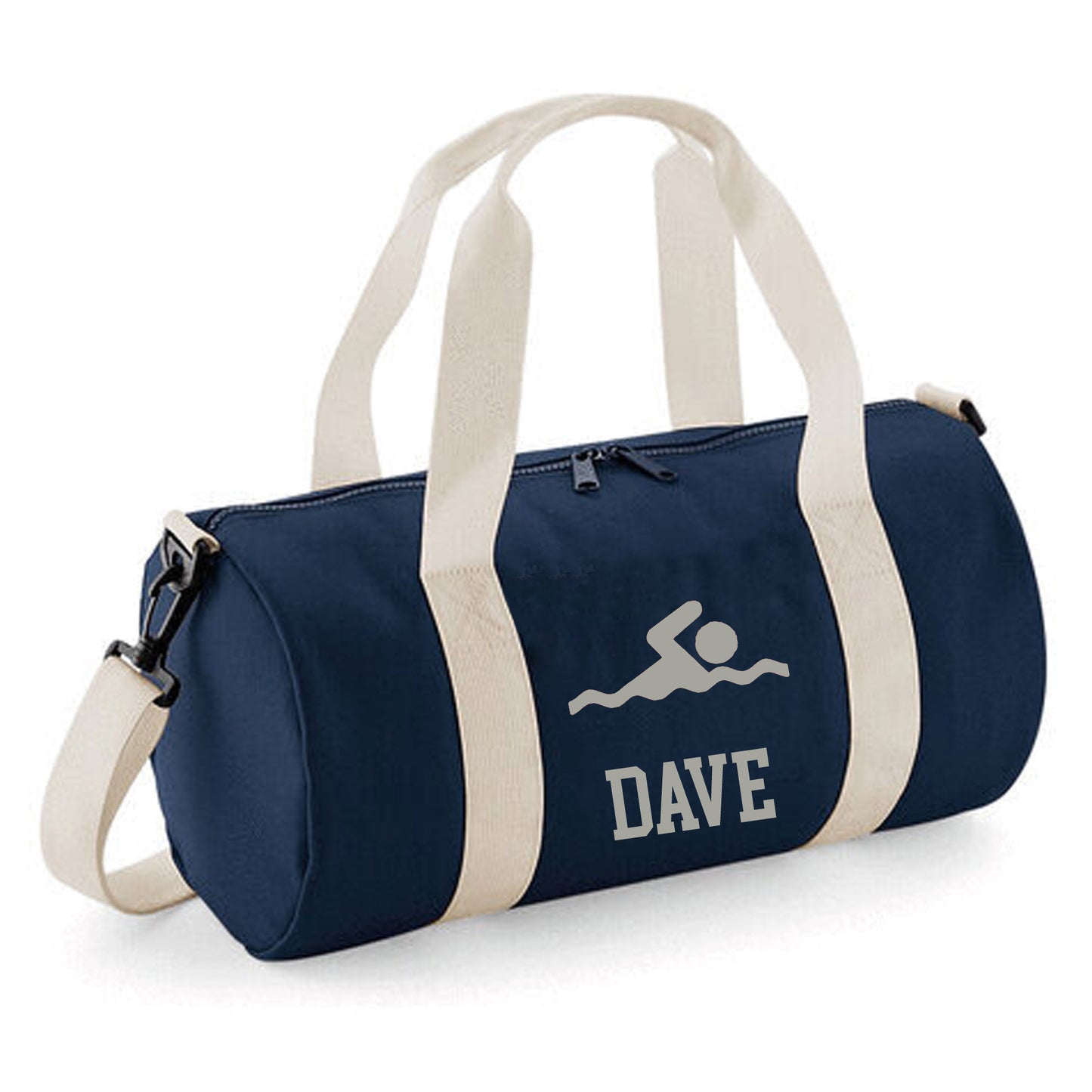 Personalised Swimming Design Barrel Swim Sports Bag with Childs Name