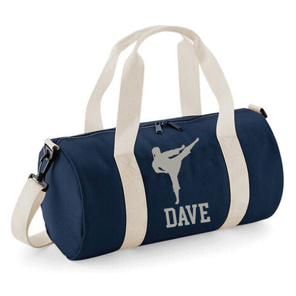Personalised Karate Kick Design Barrel Bag for kids
