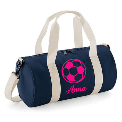 Personalised Football Design Barrel Bag 12L - Lightweight Holdall for Kid
