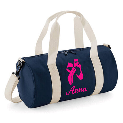 Personalised Ballet Shoes Design Dance Barrel Bag for Girls