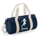 Personalised Female Rugby Player Barrel Bag | Kids Sports Holdall with Name