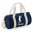Personalised Female Tennis Player Barrel Bag | Kids Sports Holdall with Name