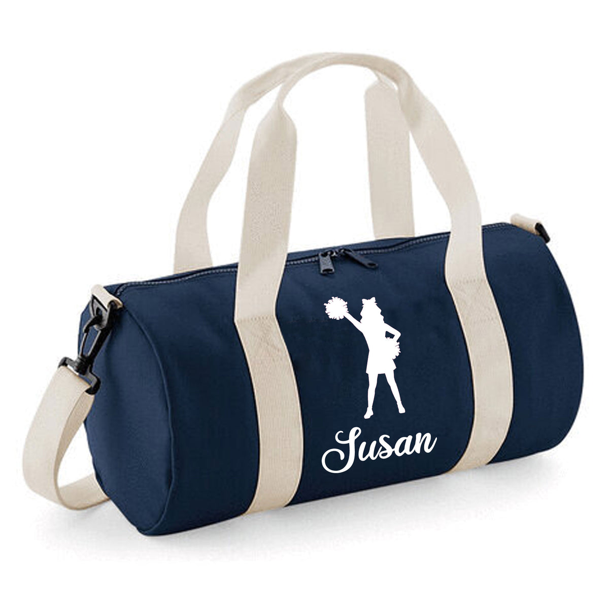 Personalised Cheerleader Barrel Bag | Kids Sports Holdall with Name