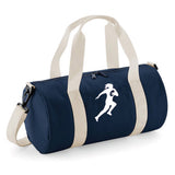 Personalised Female Rugby Player Barrel Bag | Kids Sports Holdall with Name