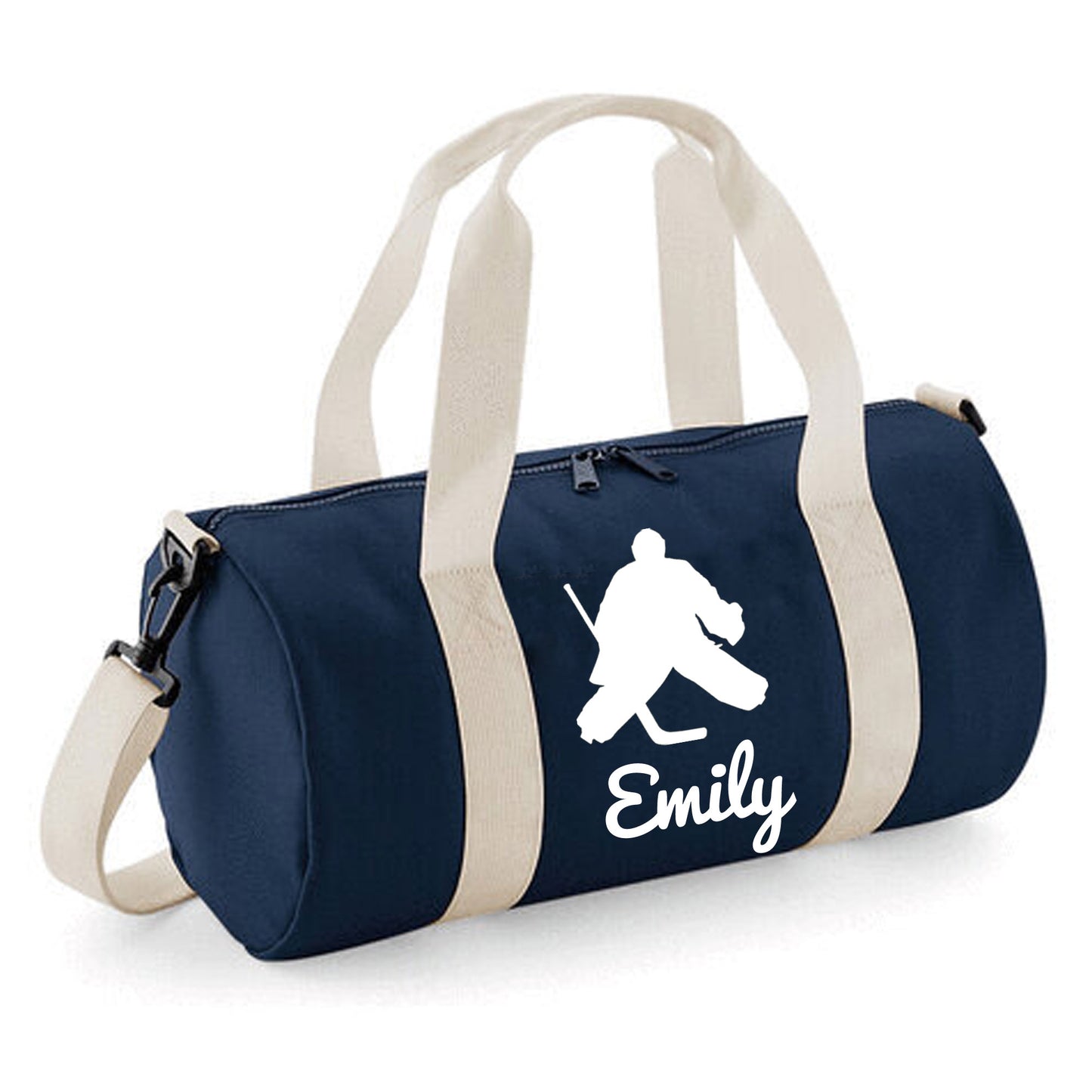 Personalised Ice Hockey Barrel Bag, Stylish Holdall for Kids