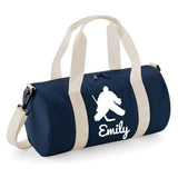 Personalised Ice Hockey Barrel Bag | Kids Sports Holdall with Name