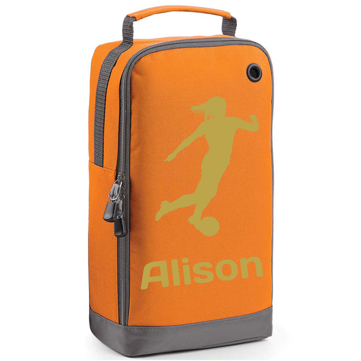 Football Boot Bag or Shoe Bag – Personalised with Name | Female Footballer Design