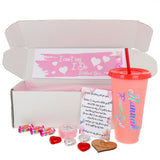 Personalised Flower Girl Proposal Gift – Pink Juice Cup Keepsake