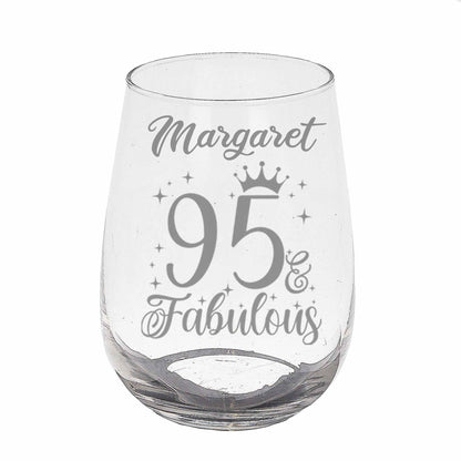 AGE & Fabulous Gifts - Engraved Gin Glass & Coaster For Birthday (18-100)