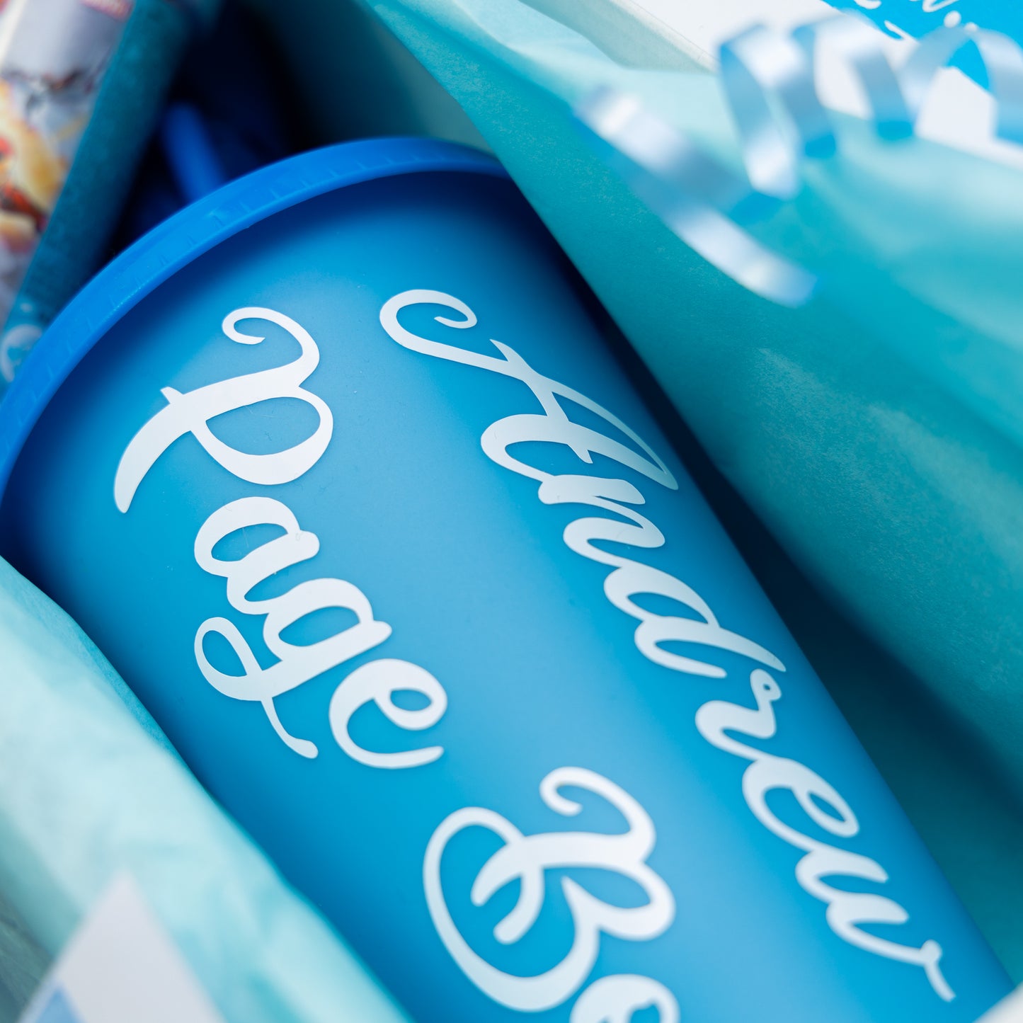 Personalised Page Boy Proposal Gift – Blue Juice Cup Keepsake