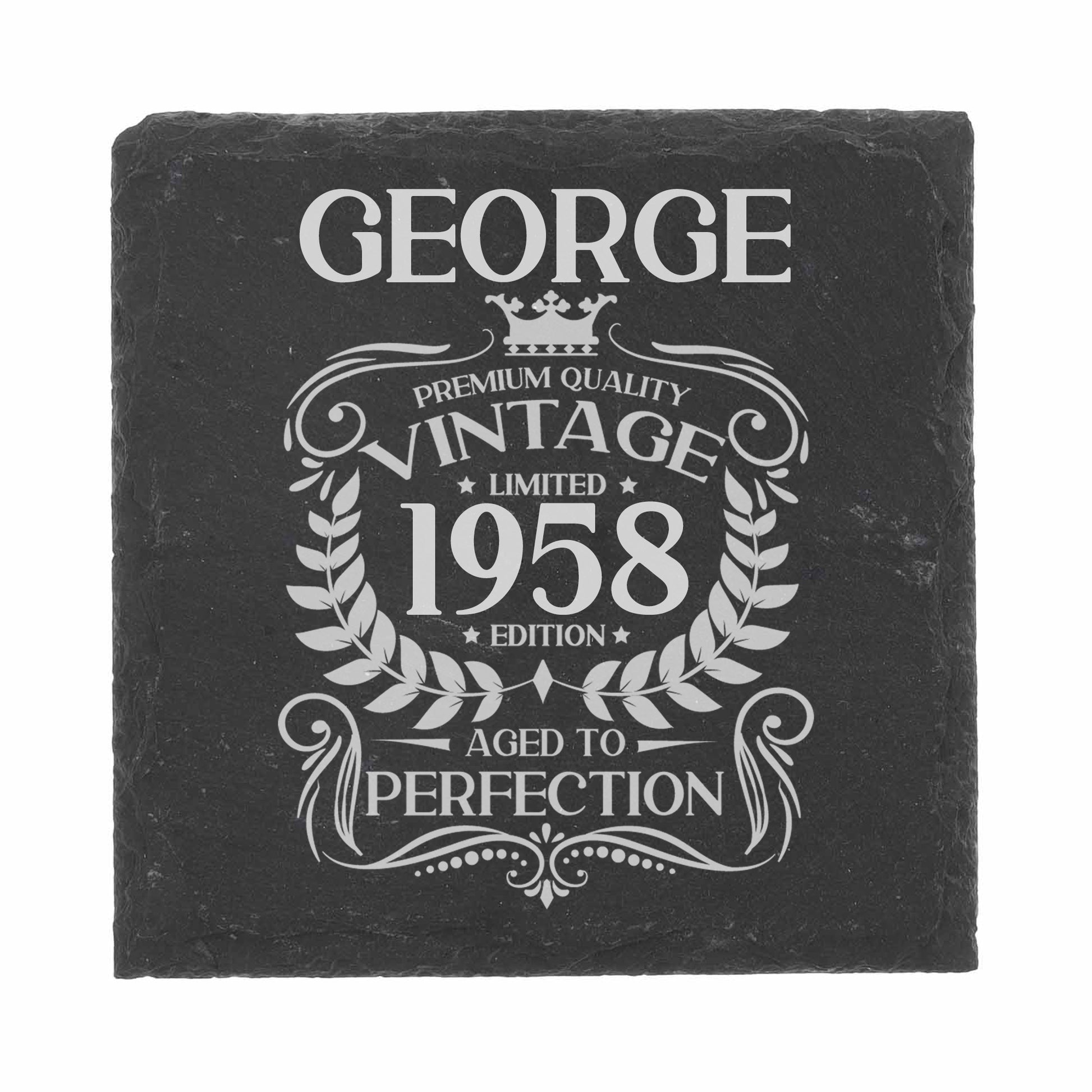 Personalised Vintage 1958 Mug and/or Coaster  - Always Looking Good - Square Coaster On Its Own  