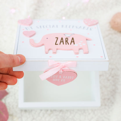 Pink Personalised Baby Keepsake Box  - Always Looking Good -   