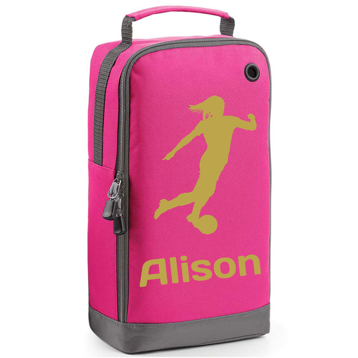 Football Boot Bag or Shoe Bag – Personalised with Name | Female Footballer Design