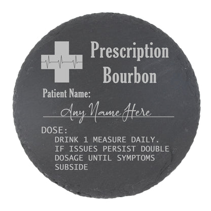 Bourbon Lover Gift - Personalised Prescription Glass & Coaster
