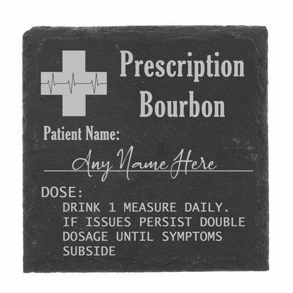 Bourbon Lover Gift - Personalised Prescription Glass & Coaster
