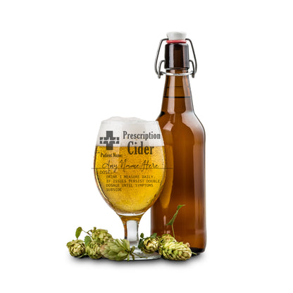 Cider Glass Personalised With Any Name Engraved Prescription