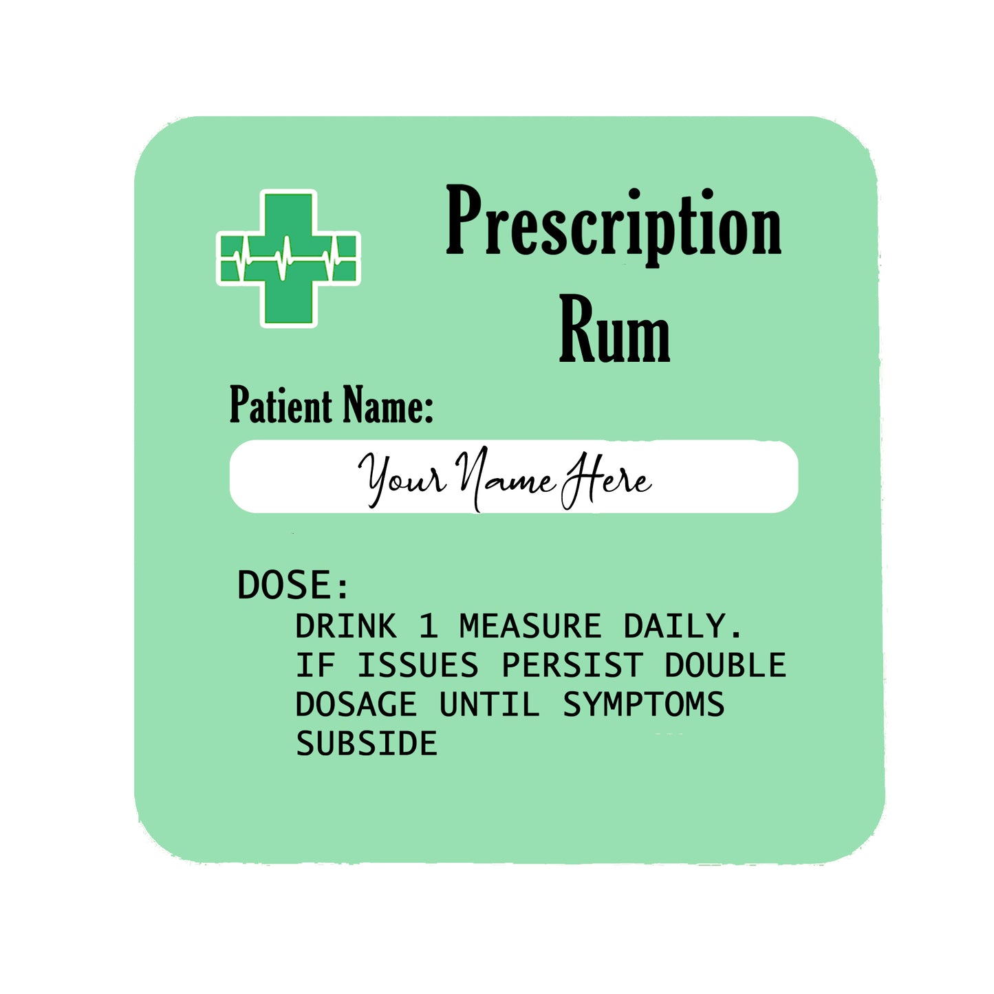 Personalised Rum Glass With Engraved Prescription