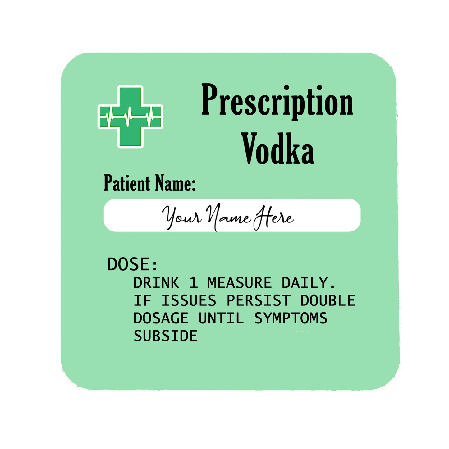 Personalised Vodka Glass With Engraved Prescription