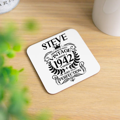 Personalised Vintage Milestone Birthday Mug and/or Coaster (All Ages)