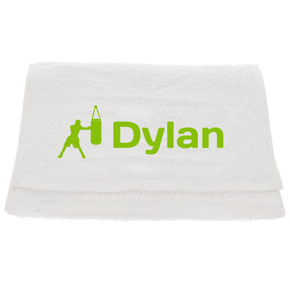 Personalised Embroidered Gym Towel with Boxing Design