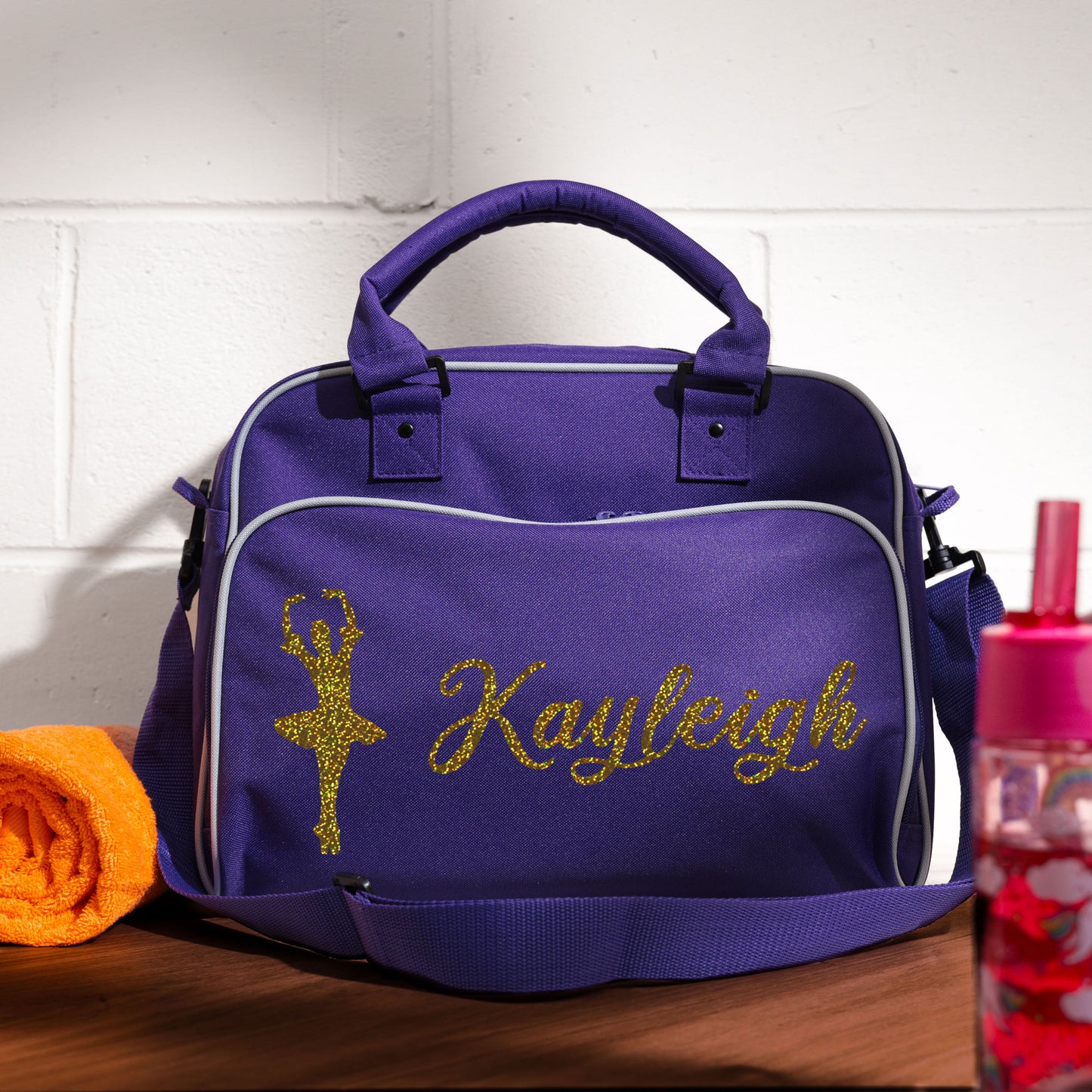Personalised Dance Bag Kids | Girls Children's Ballet School Bag  - Always Looking Good - Purple Ballet Dancer 