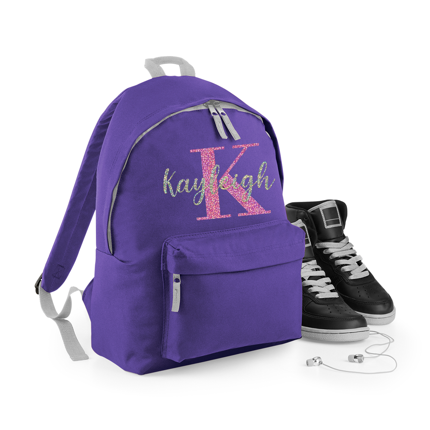 Personalised Name & Initial Backpack, Kids Rucksack with Name & Design