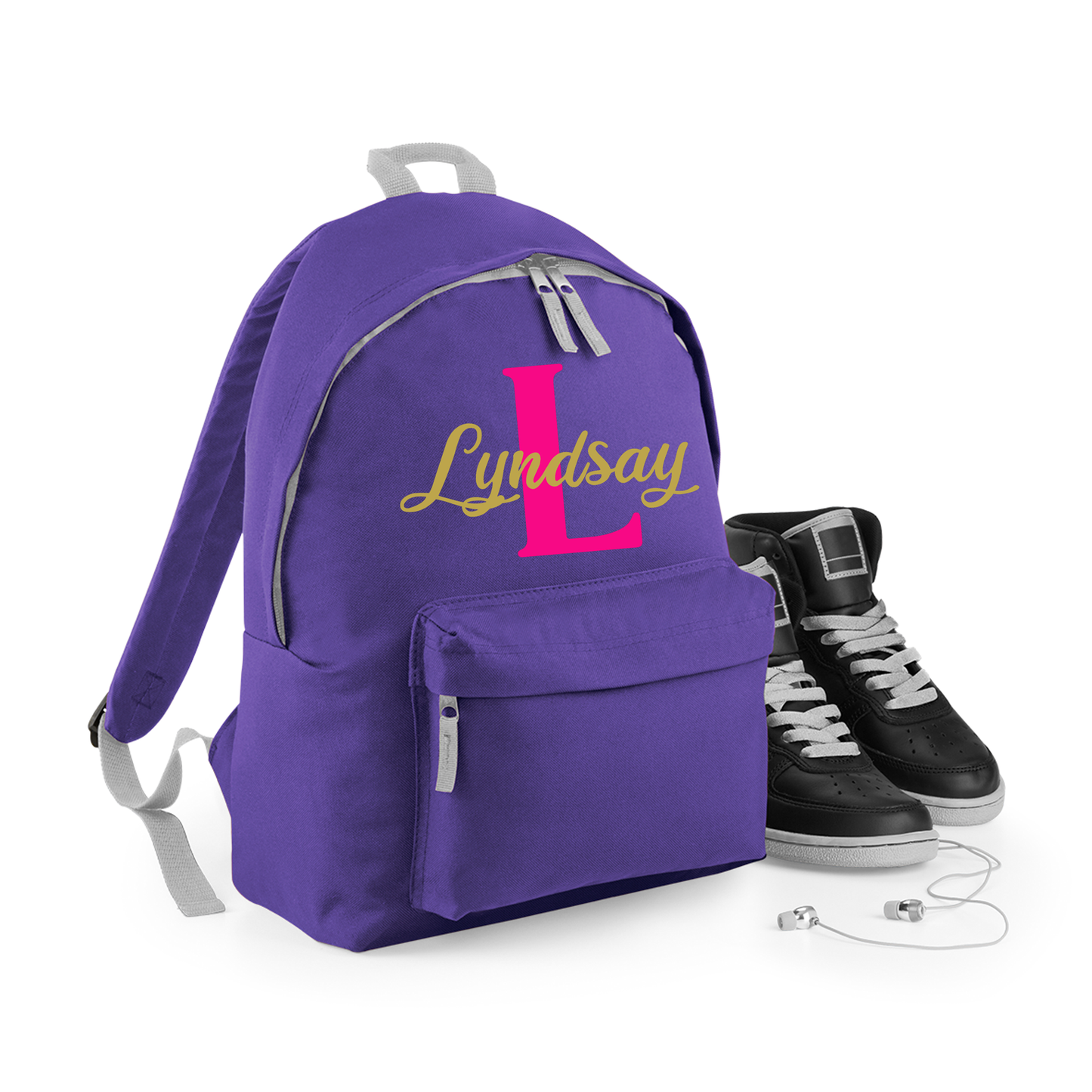 Personalised Name & Initial Backpack, Kids Rucksack with Name & Design