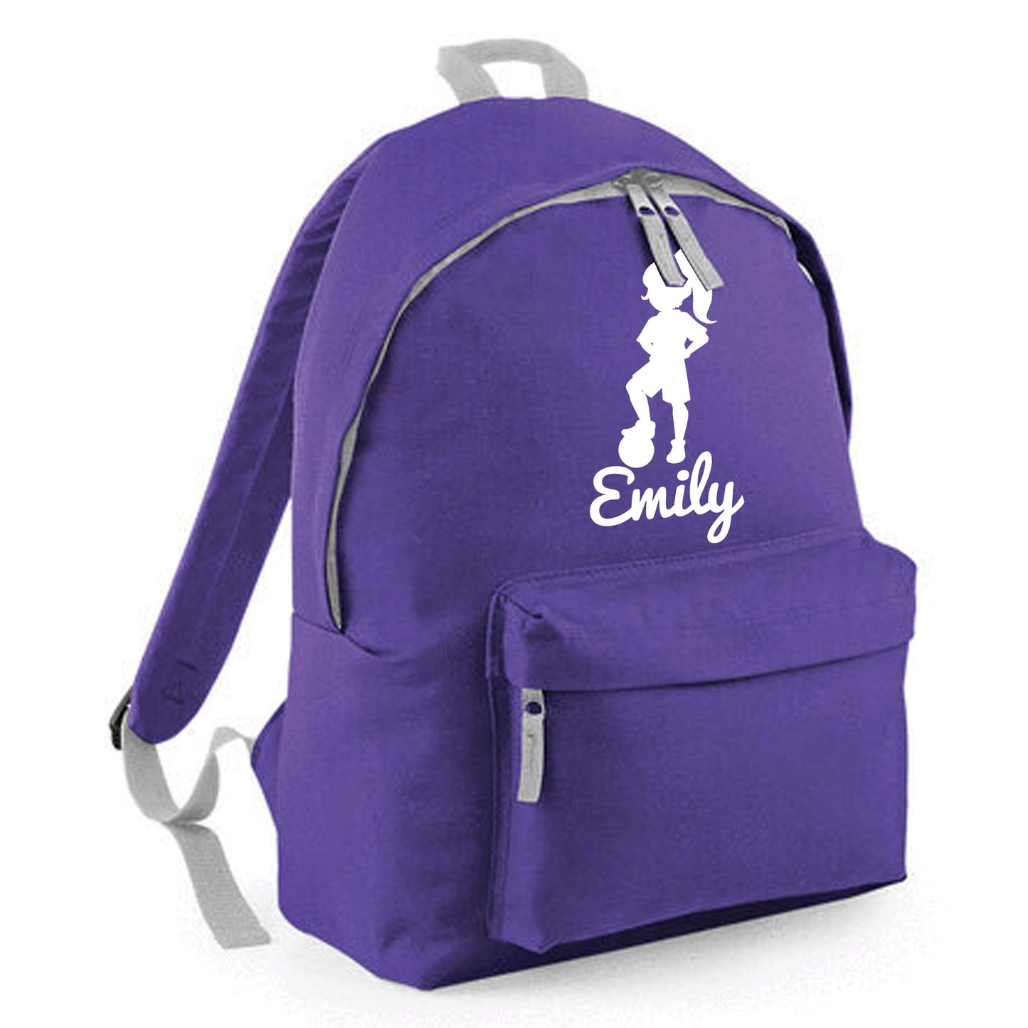 Personalised Girl Footballer Design Backpack, Kids Rucksack with Name