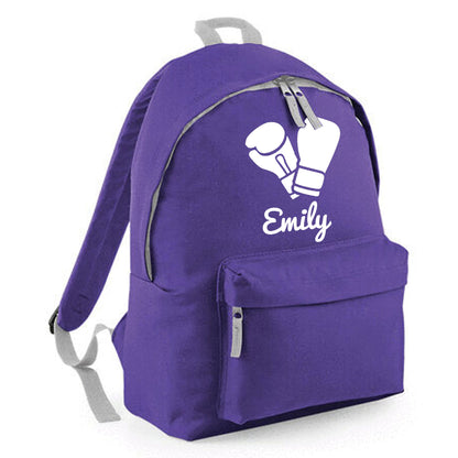 Personalised Boxing Gloves Backpack, Kids Rucksack with Name
