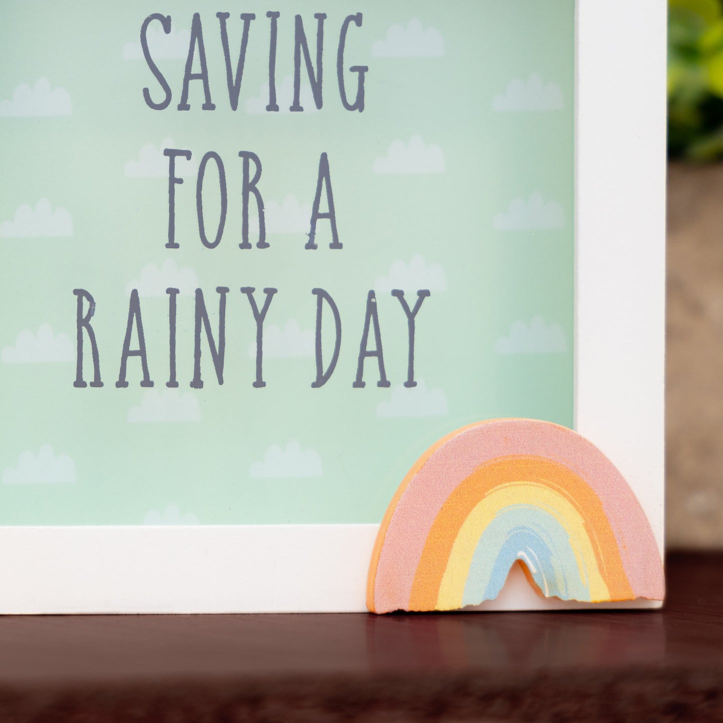 Personalised Engraved Pink/Blue or Cream Money Box Frame Piggy Bank New Baby Gift
