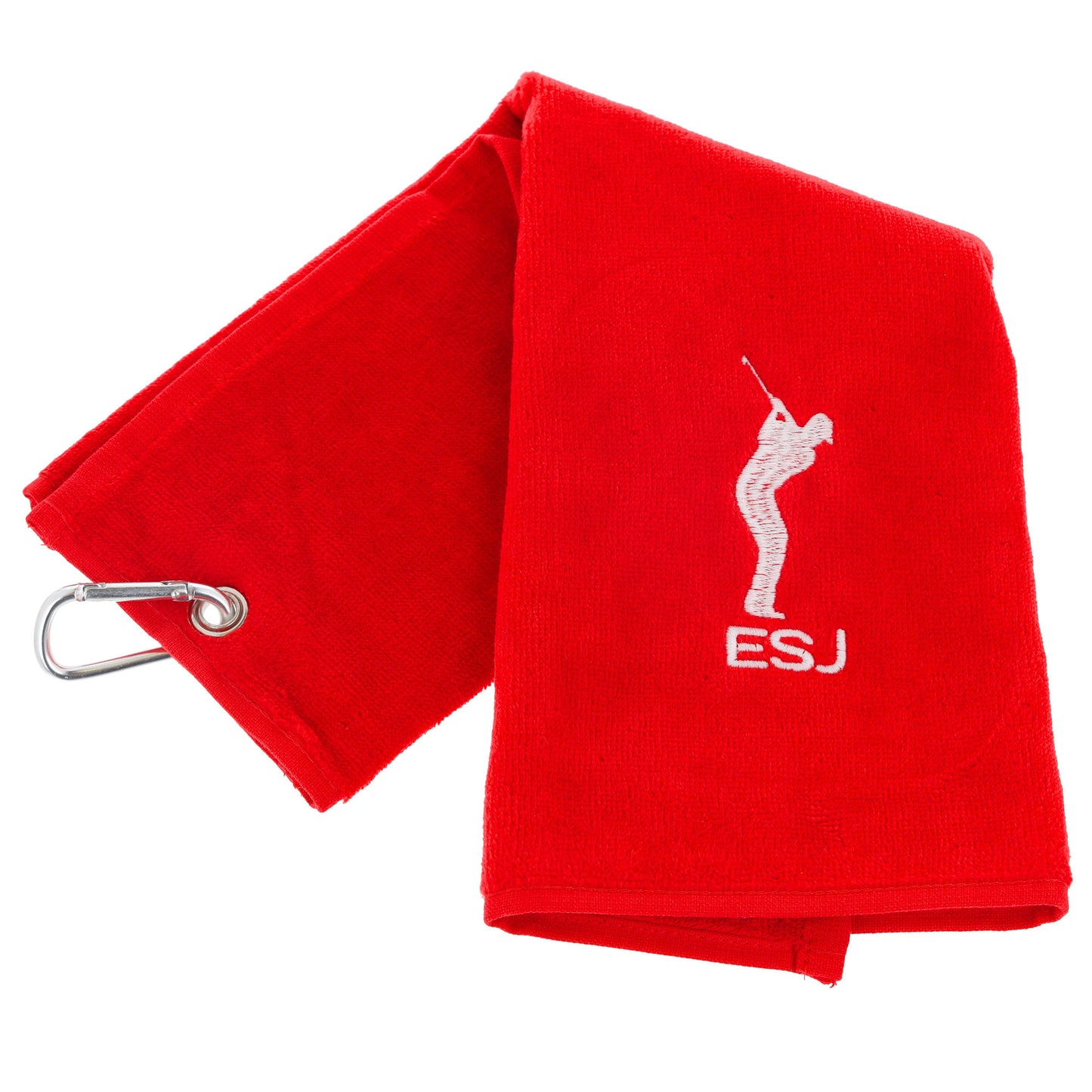 Personalised GOLF Towel - Embroidered Trifold Towel with Carabiner Clip