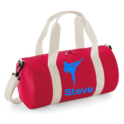 Personalised Karate Kick Design Barrel Bag for kids