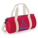 Personalised Hockey Sticks Barrel Bag | Kids Sports Holdall with Name