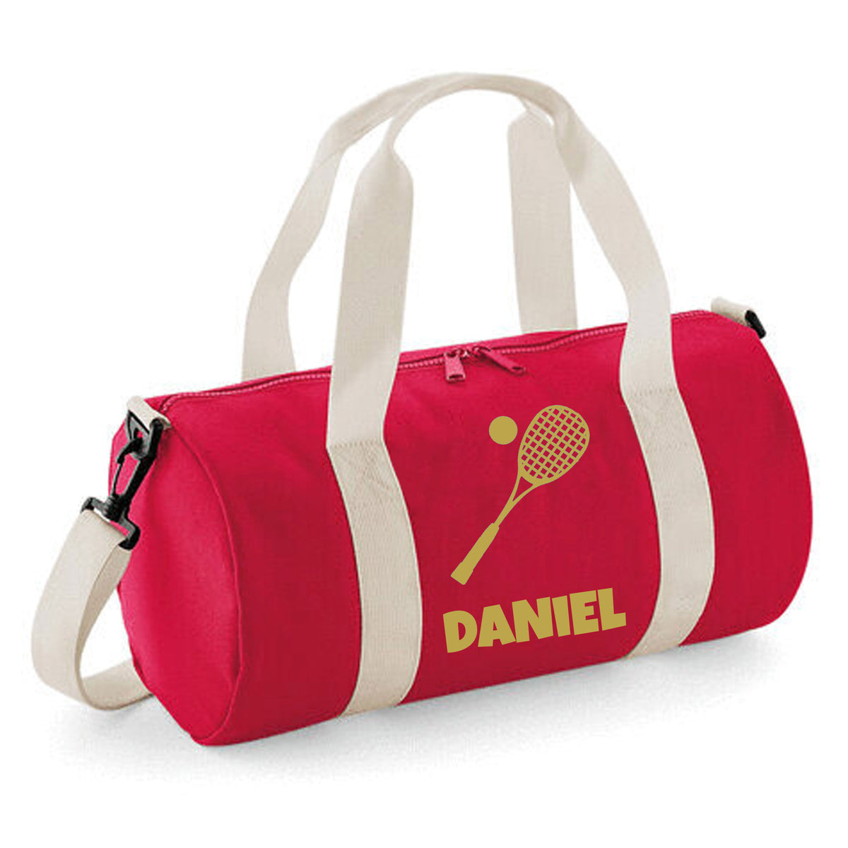 Personalised Squash Bag | Kids Barrel Holdall with Name