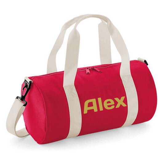 Personalised Name Design Barrel Bag ideal Sports Bag for Kids