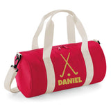 Personalised Hockey Sticks Barrel Bag | Kids Sports Holdall with Name