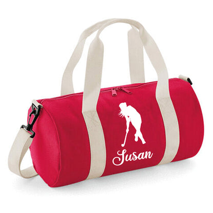 Personalised Hockey Player Barrel Bag 12L - with Name